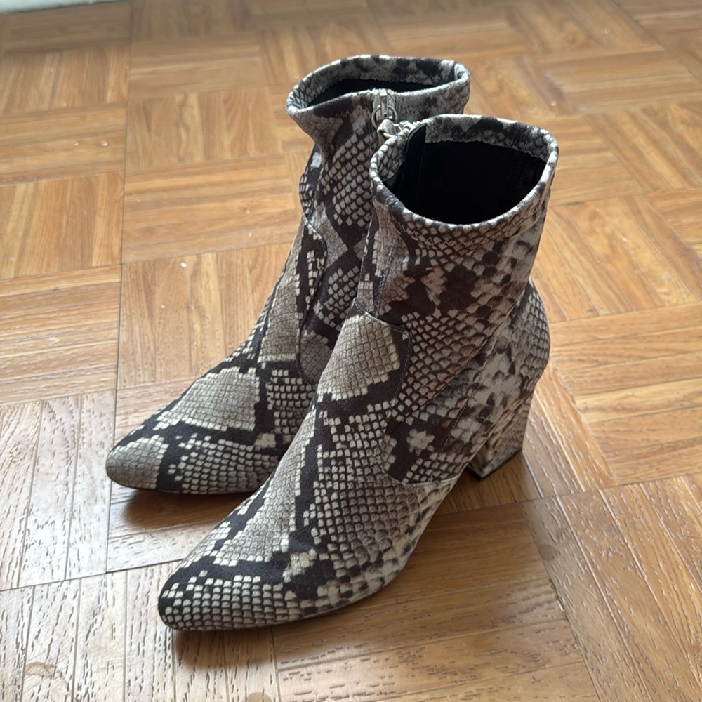 Snake Print Booties